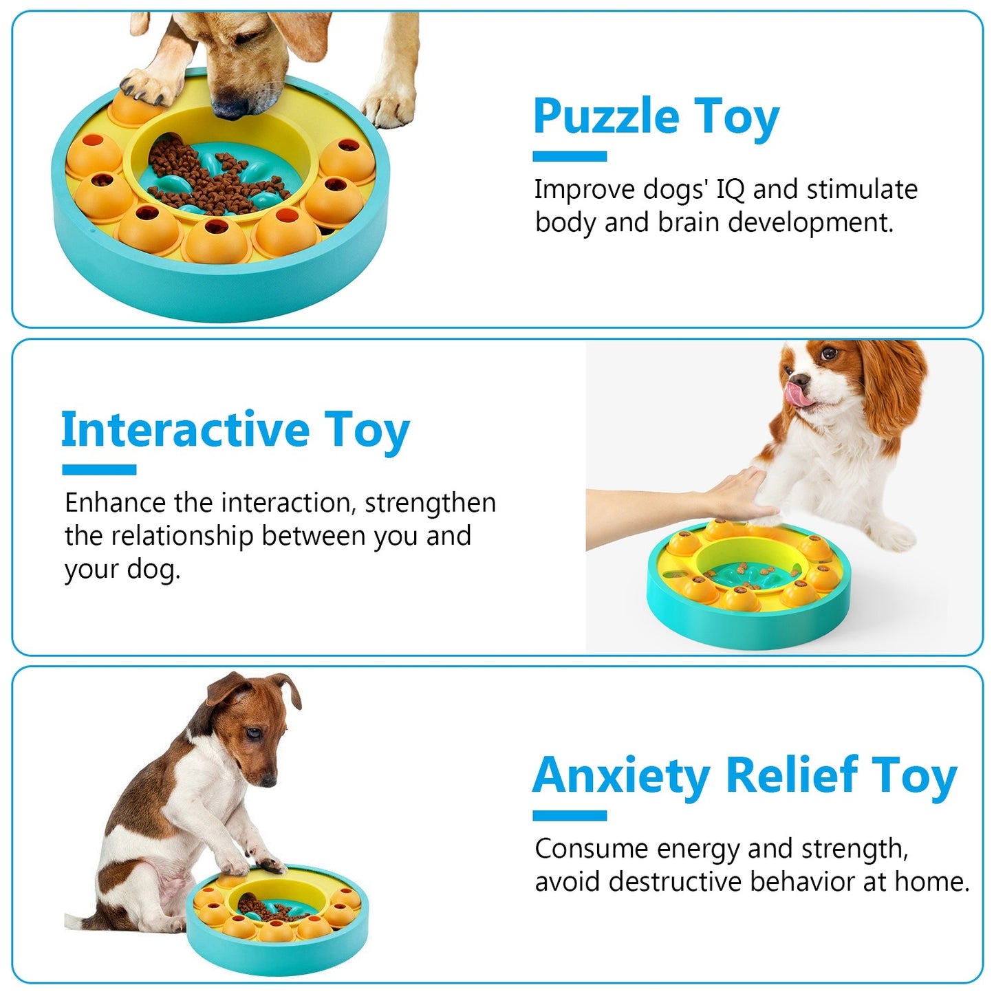 Dog Puzzle Slow Feeder Bowl – Interactive Treat Dispensing Toy