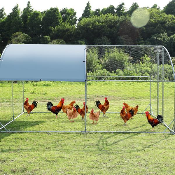 Upgraded Large Metal Chicken Coop with Steel Wire Mesh