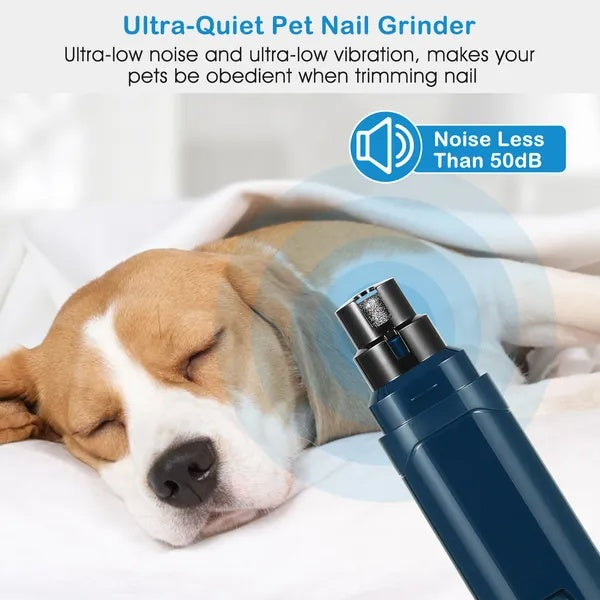 2-Speed USB Rechargeable Pet Nail Grinder – Quiet & Professional Pet Trimmer