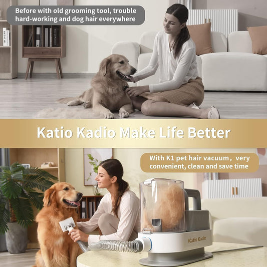Pet Grooming Kit – 5-in-1 Low Noise Hair Remover Vacuum for Small & Medium Dogs