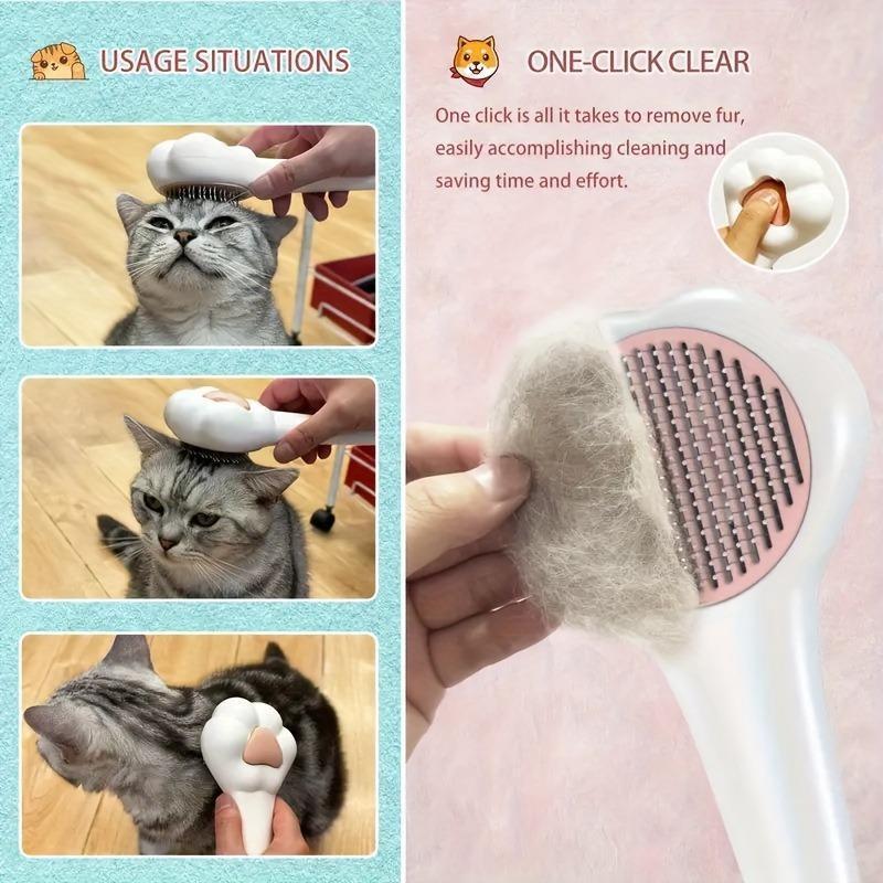 Paw Shaped Pet Grooming Brush – Hair Remover for Dogs & Cats