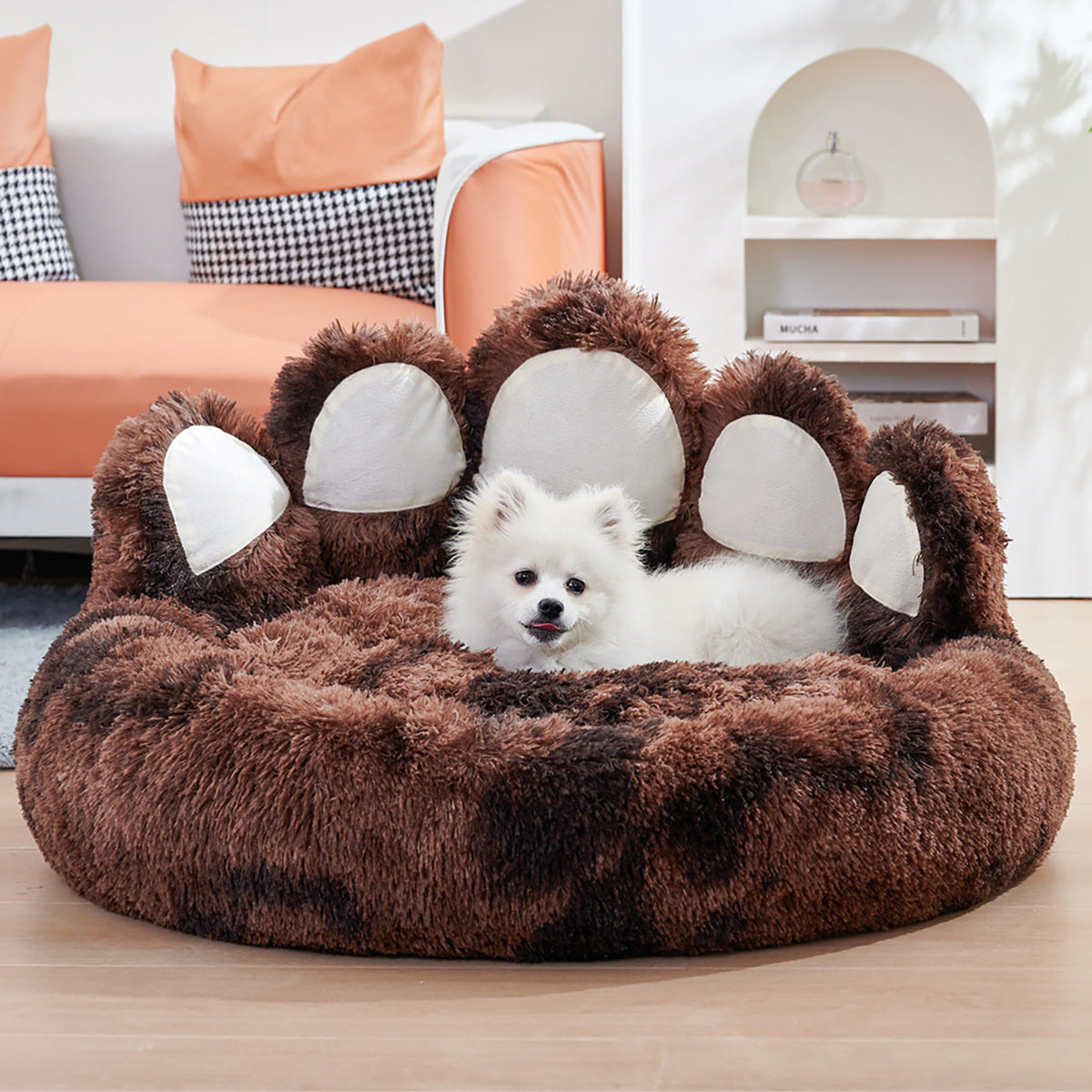 Bear Paw Dog Bed – Cozy Plush Bed for Small & Medium Dogs