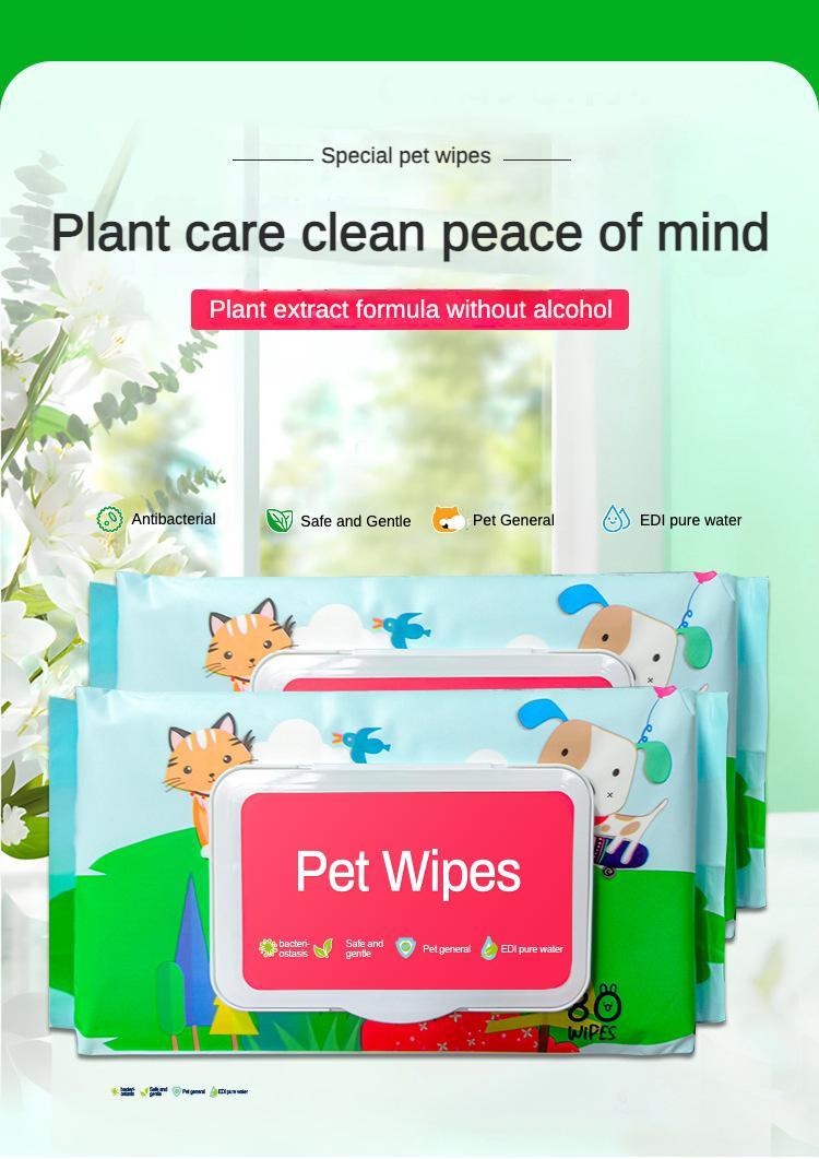 Fragrance-Free Plant-Based Pet Wipes for Paws, Ears, Fur & Eye Cleaning