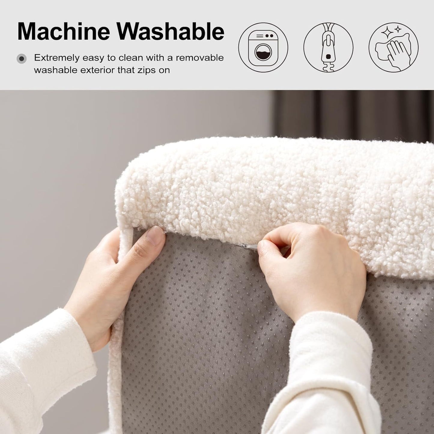 Small Dog Bed – 25.6"x19.7", Waterproof, Washable, Non-Slip, Grey