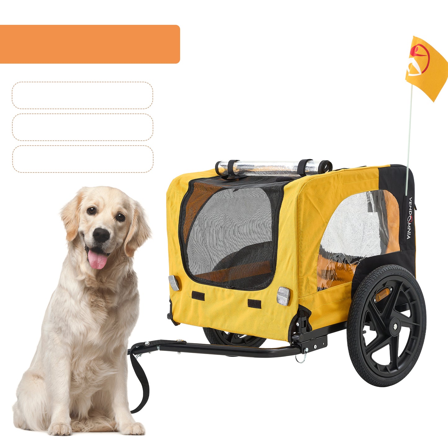 Yellow Foldable Pet Stroller & Bike Carrier