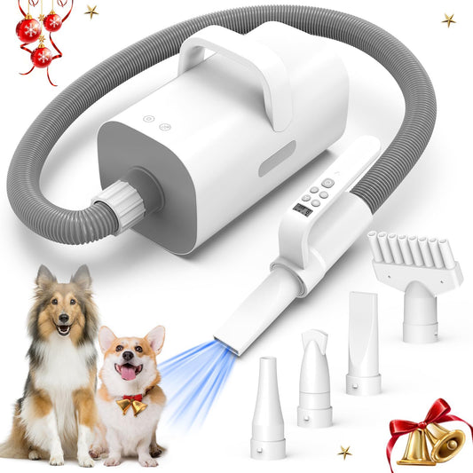 4-in-1 Smart Handle Pet Hair Dryer – High-Speed Negative Ion Drying for Dogs & Cats