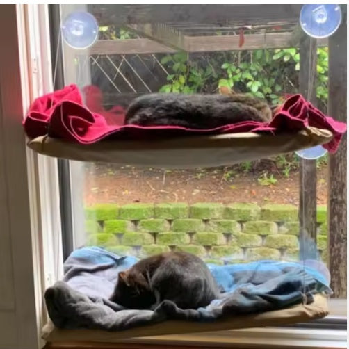 Hiphoppet Window-Mounted Cat Hammock – Washable Cozy Lounge Seat