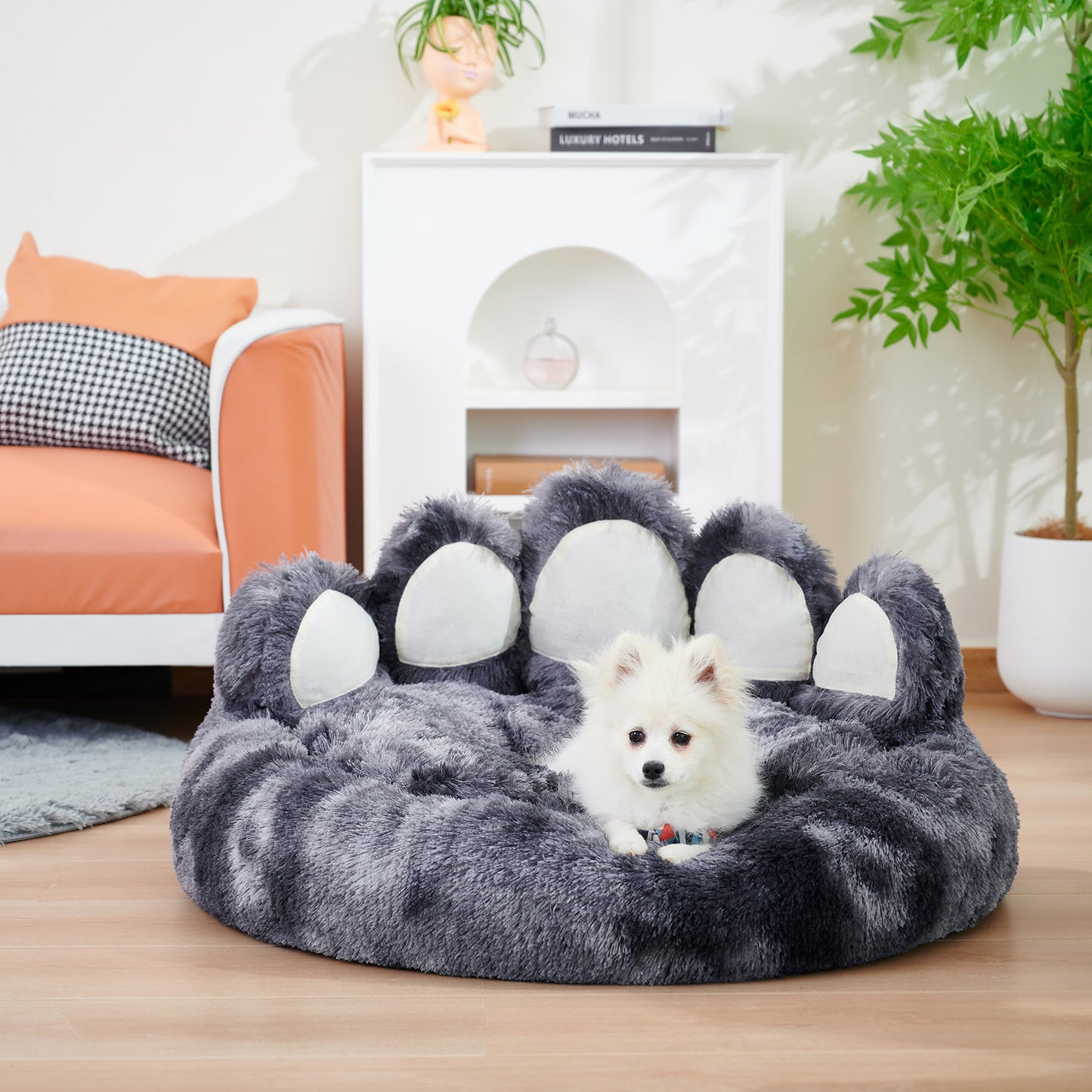 Bear Paw Dog Bed – Cozy Plush Bed for Small & Medium Dogs