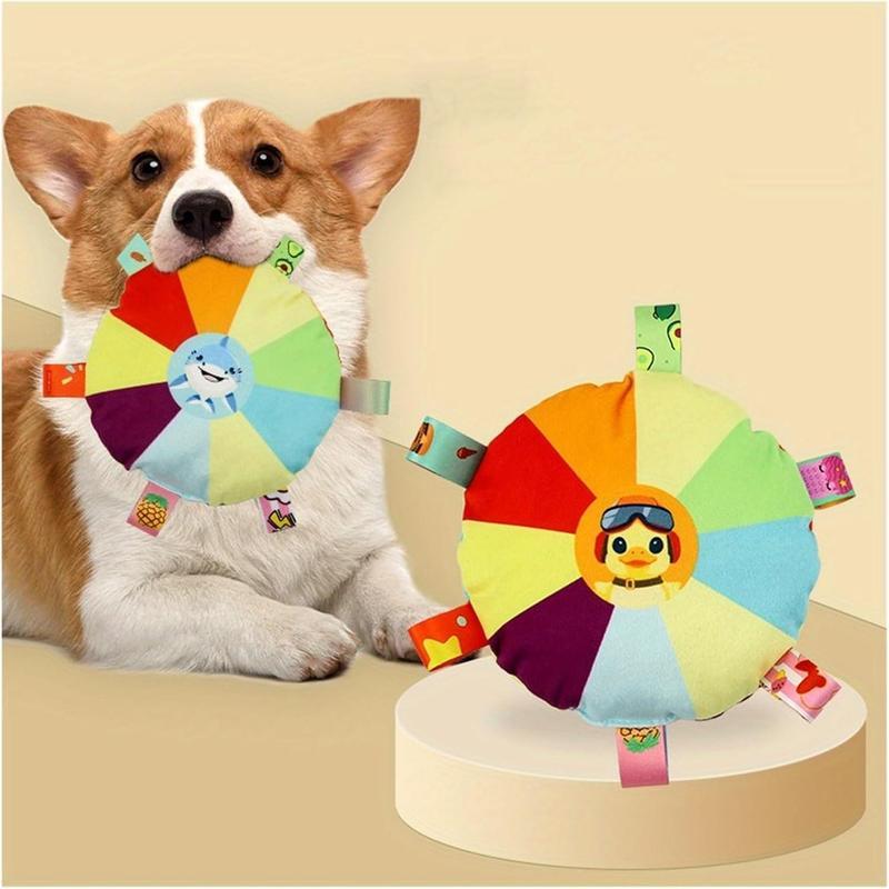 Plush Dog Flying Disc Chew Toy – Interactive & Durable
