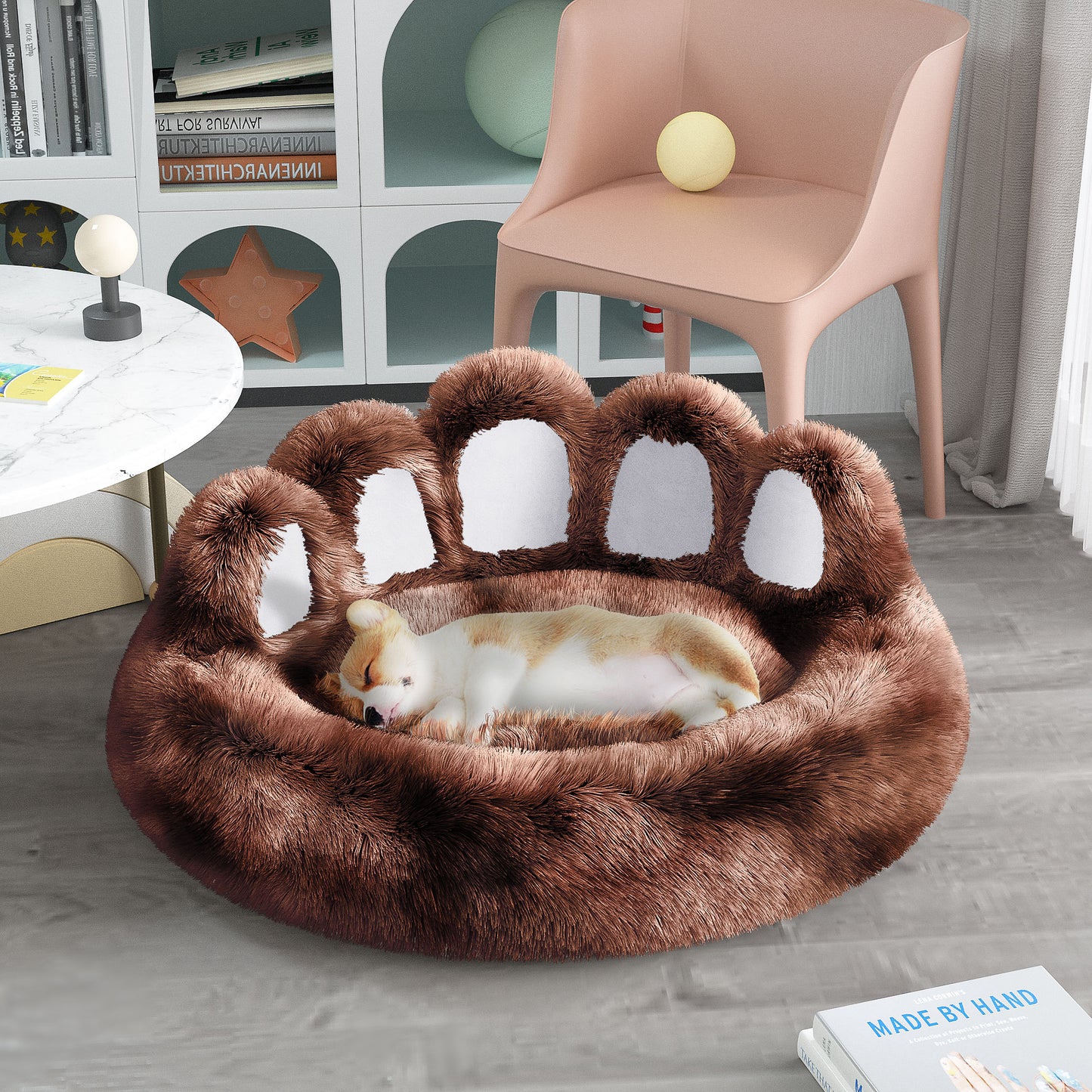 Bear Paw Dog Bed – Cozy Plush Bed for Small & Medium Dogs
