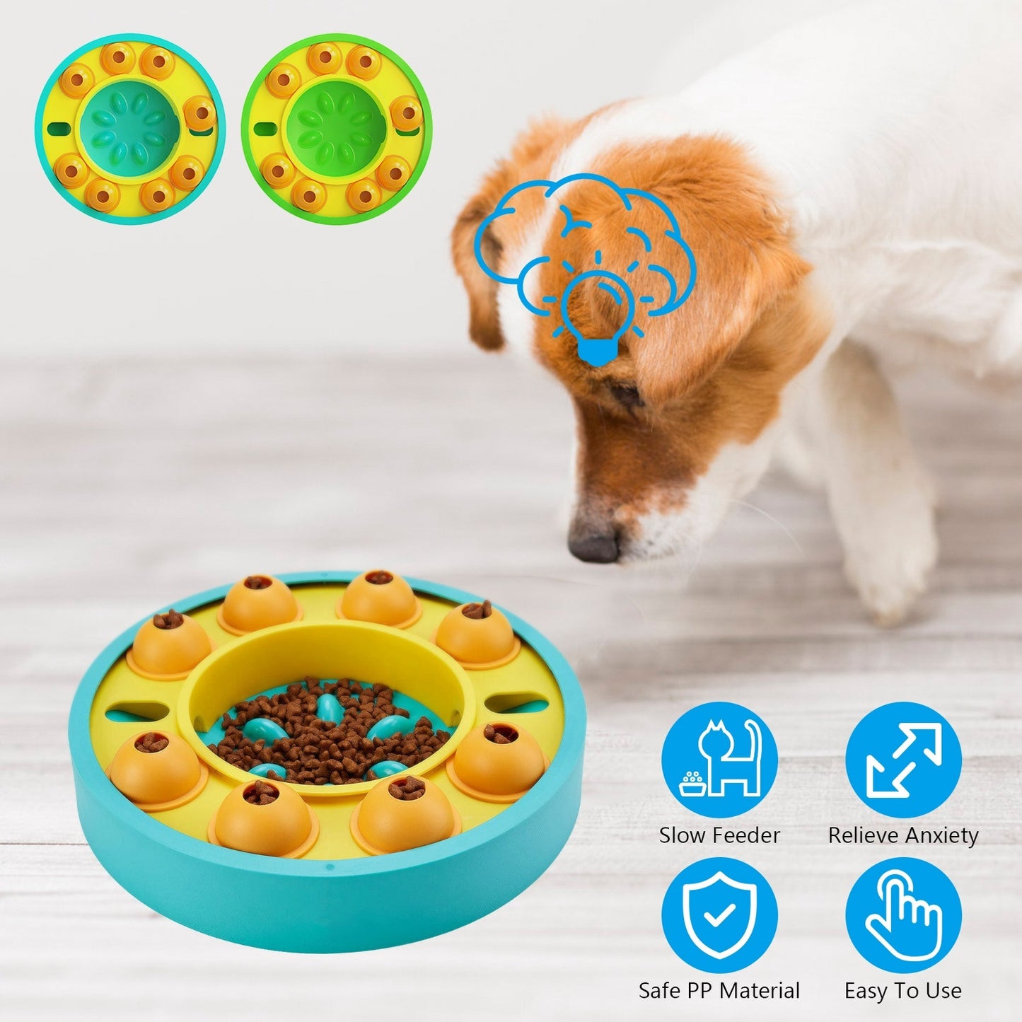 Dog Puzzle Slow Feeder Bowl – Interactive Treat Dispensing Toy