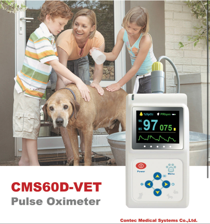 Veterinary Pulse Oximeter CMS60D-VET with SPO2 Probe & PR Monitor