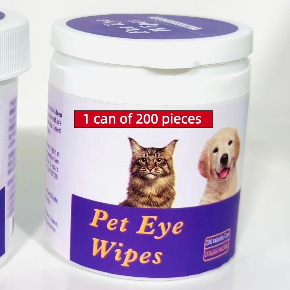 Pet Eye Wipes – 200 Count Tear Stain Removing & Cleaning Wipes for Dogs and Cats