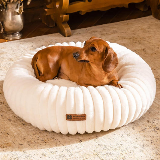 MEWOOFUN Donut Dog Bed for Small Dogs
