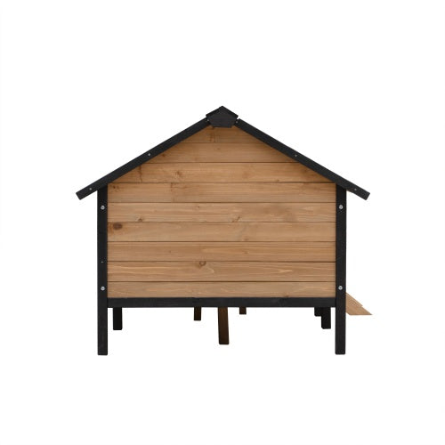 Luxury Cabin-Style Wooden Dog House with Porch for Large Dogs