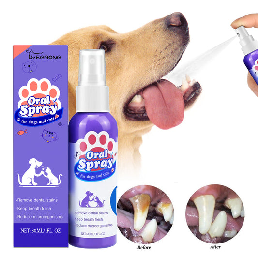 Cat & Dog Teeth Cleaning Spray – Fresh Breath & Tooth Stain Remover