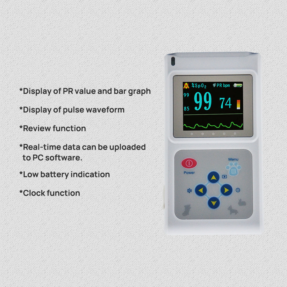 Veterinary Pulse Oximeter CMS60D-VET with SPO2 Probe & PR Monitor