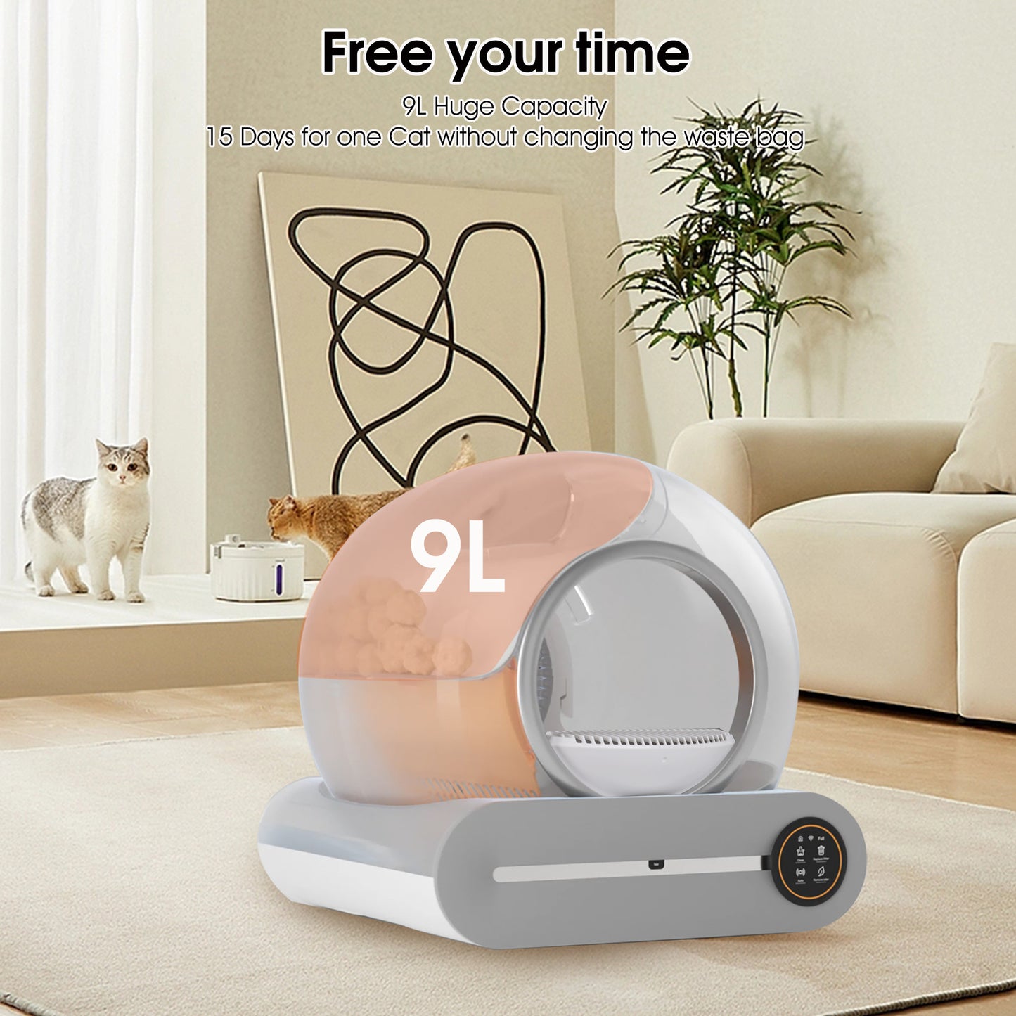 Auto Self-Clean Litter Box with WiFi and Deodorizer