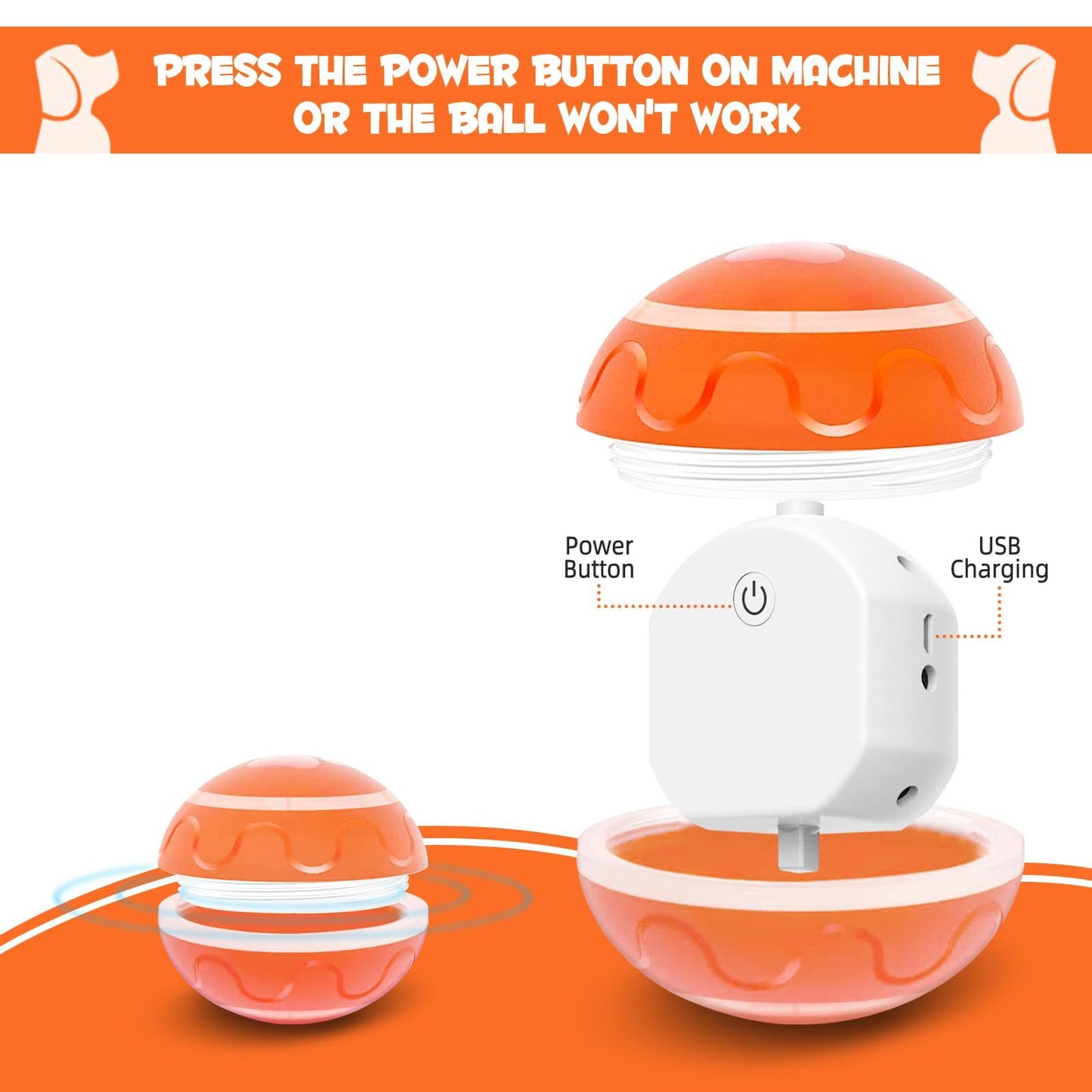 Orange Toy Ball Automatic Version