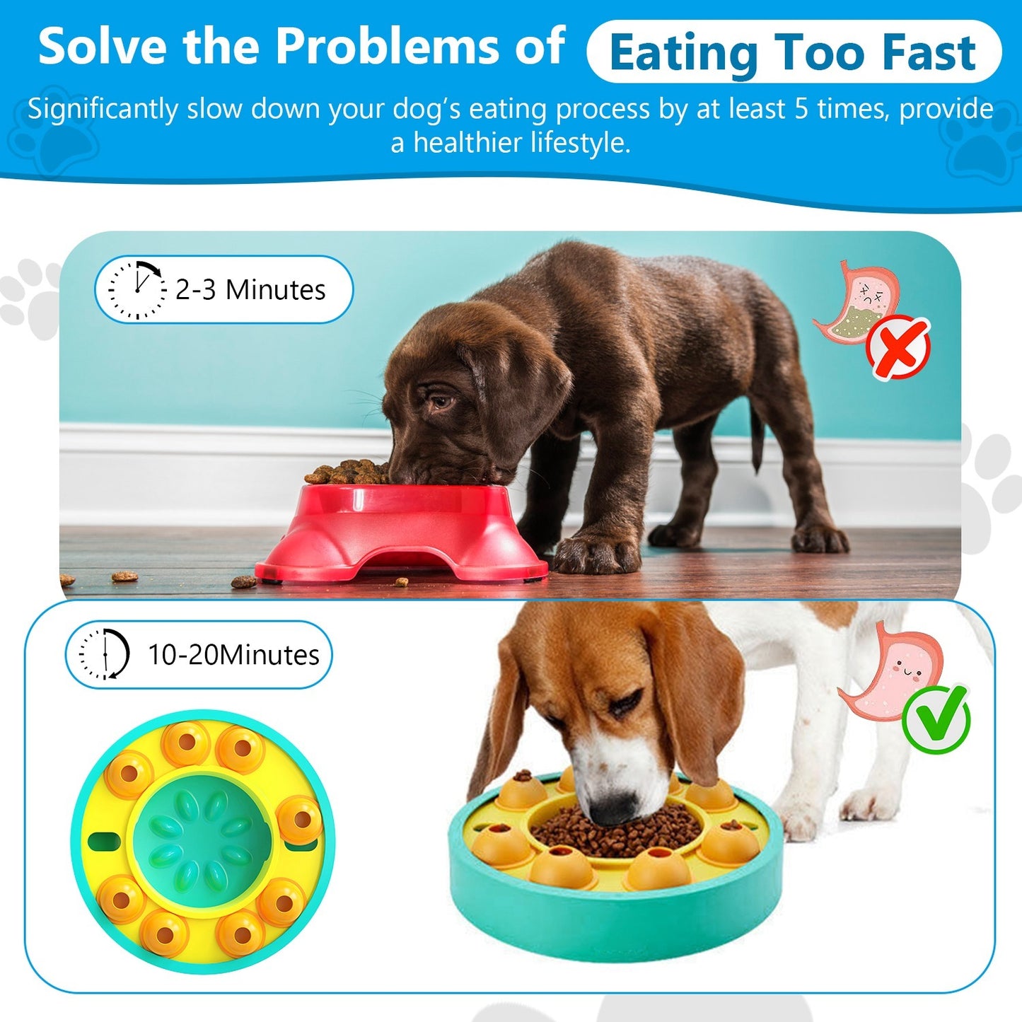 Dog Puzzle Slow Feeder Bowl – Interactive Treat Dispensing Toy