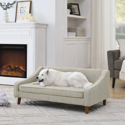 Durable Elevated Dog Sofa Bed with Modern Armrest – Soft & Comfortable