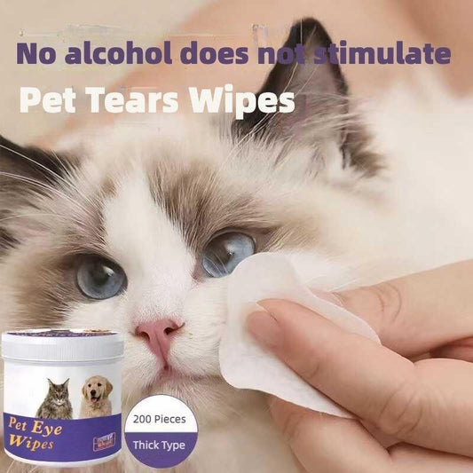 Pet Eye Wipes – 200 Count Tear Stain Removing & Cleaning Wipes for Dogs and Cats