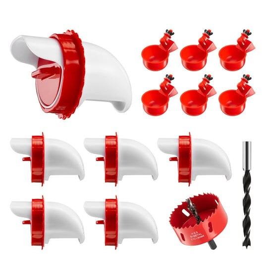 Automatic 6pcs Chicken Feeders & Waterers Set – Rainproof Poultry Kit