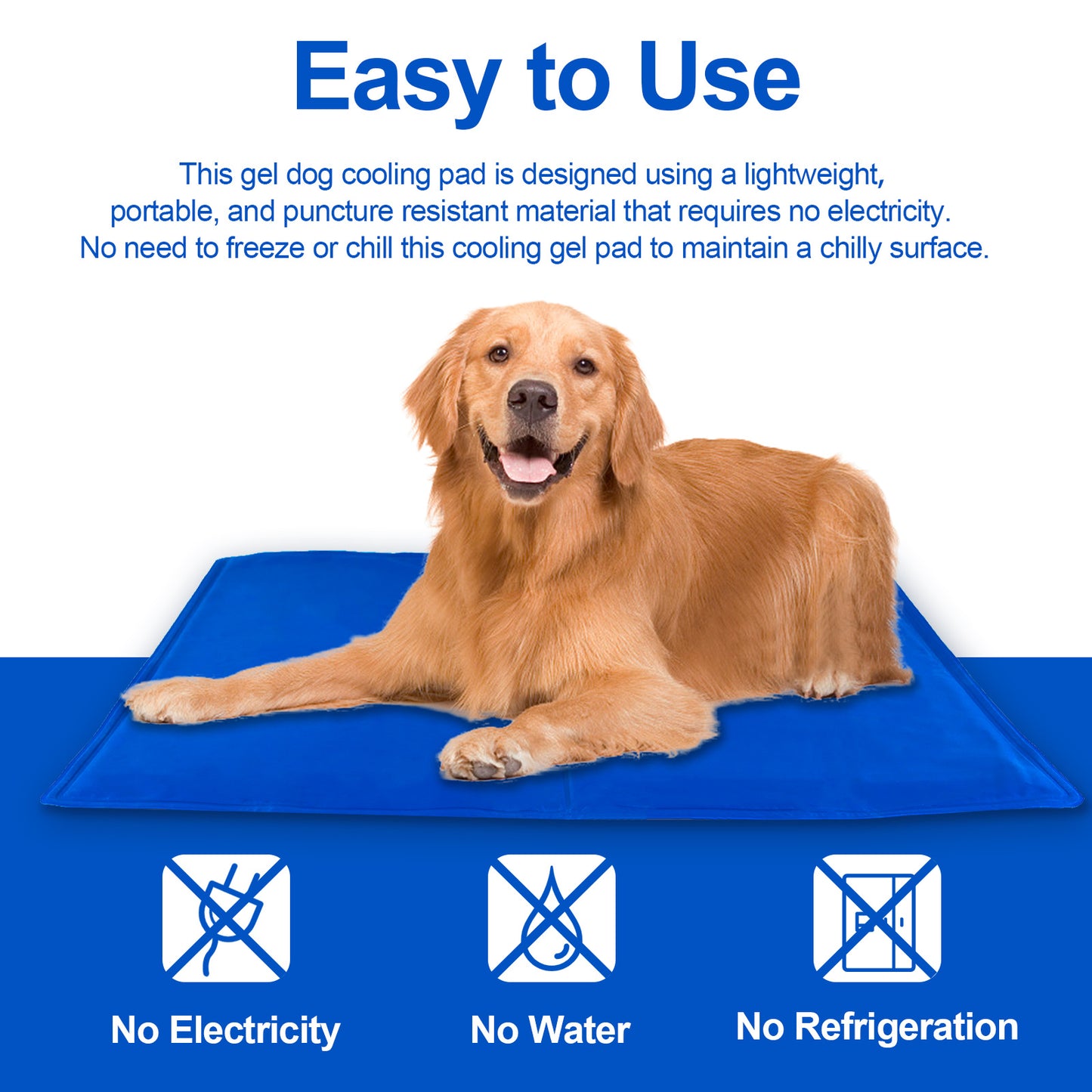 Dog Cooling Mat, Pressure-Activated Gel Pad