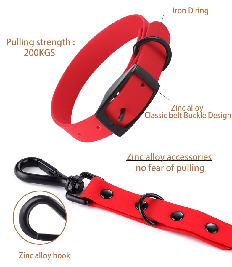Durable Silicone Dog Collar & Leash – Waterproof for Small & Large Dogs