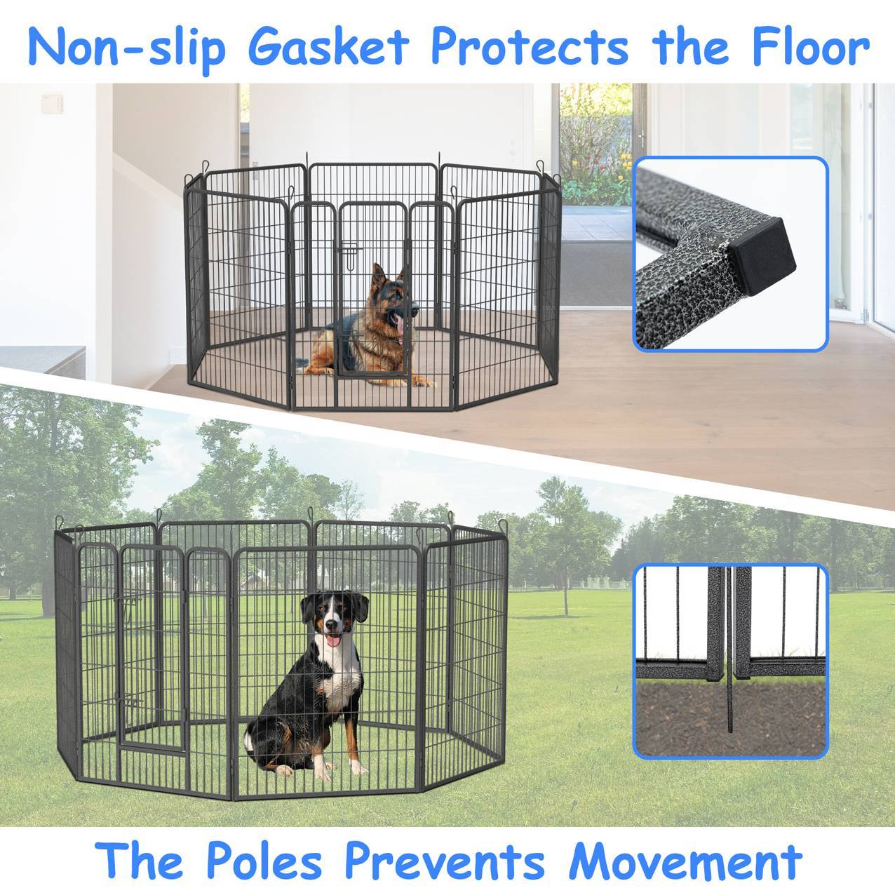 Dog Playpen | Outdoor Dog Fence & Kennel for Large Dogs