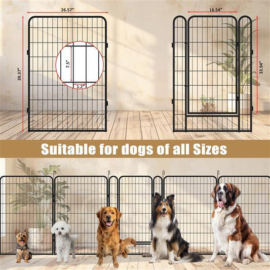Heavy-Duty 8-Piece Metal Pet Playpen