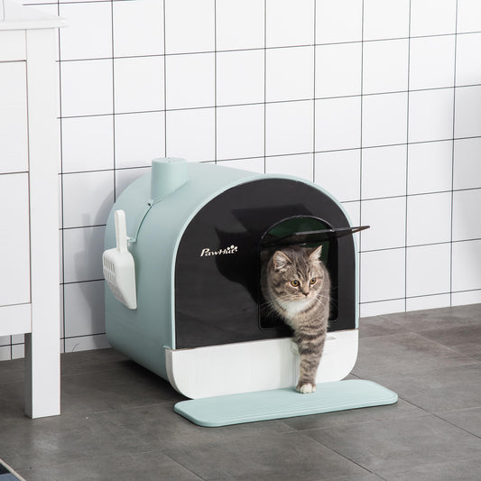 Covered Cat Litter Box with Tray & Scoop Set