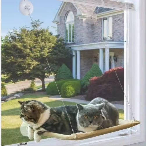 Hiphoppet Window-Mounted Cat Hammock – Washable Cozy Lounge Seat