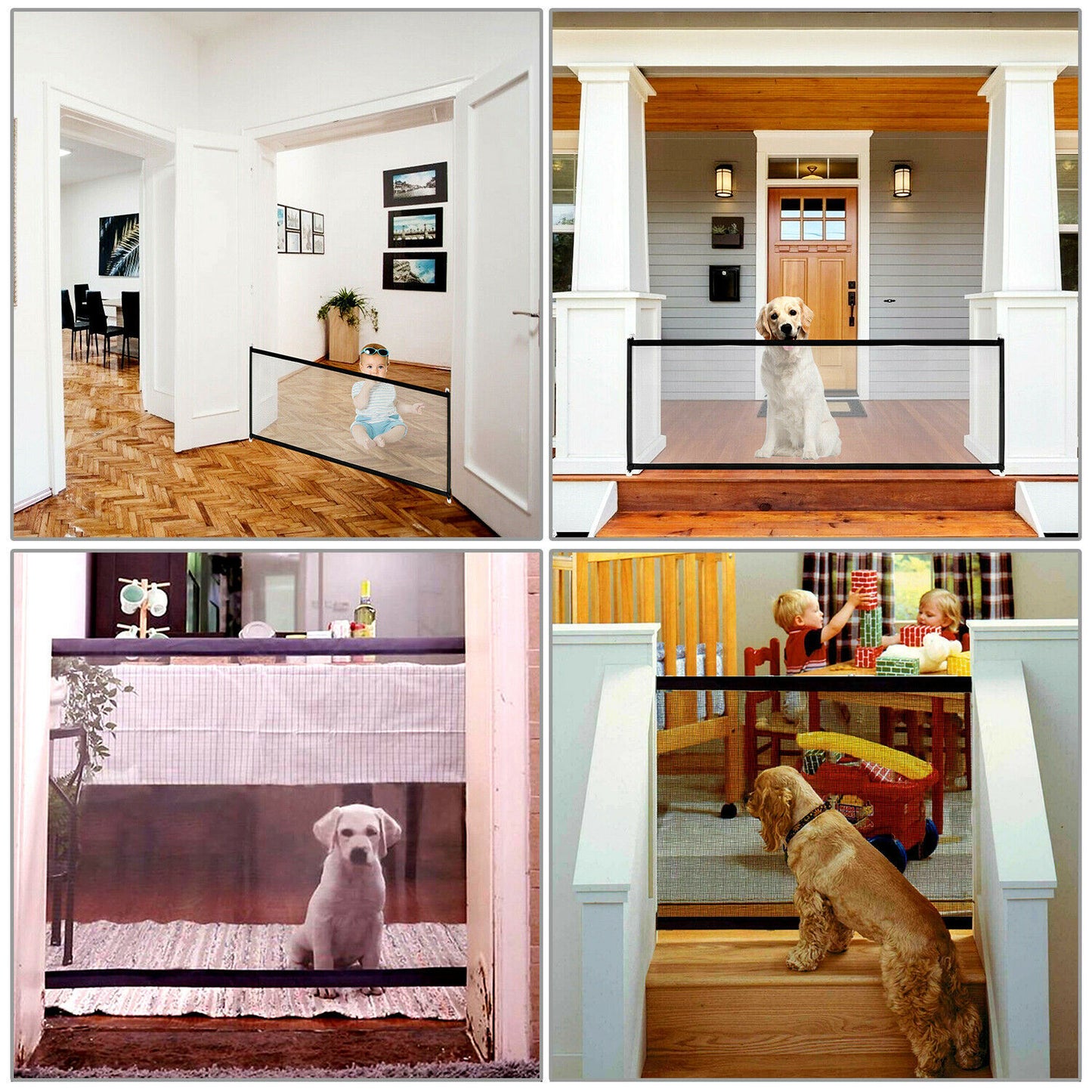 Pet Safety Gate – Portable Mesh Fence for Doors & Stairs
