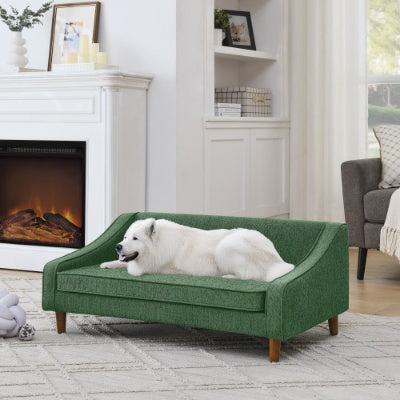 Durable Elevated Dog Sofa Bed with Modern Armrest – Soft & Comfortable
