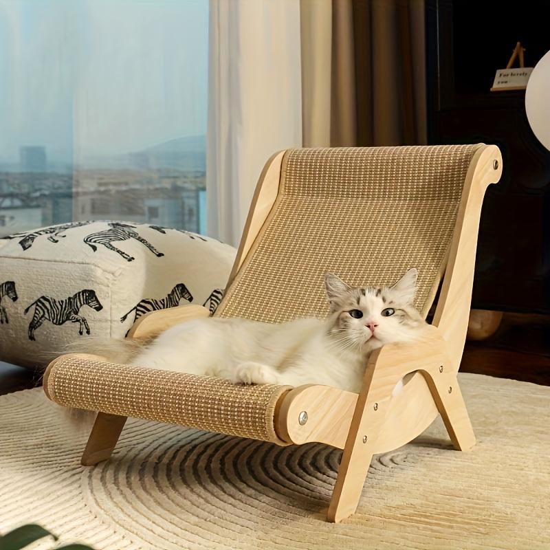 Cat Hammock & Scratching Post – 2-in-1 Pet Rest Chair with Durable Linen Rope