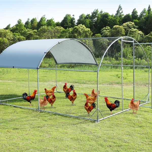 Upgraded Large Metal Chicken Coop with Steel Wire Mesh