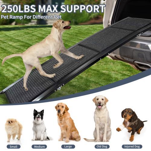 Foldable Extra-Wide Pet Car Ramp – Non-Slip, 71"x20", for Dogs up to 250 lbs