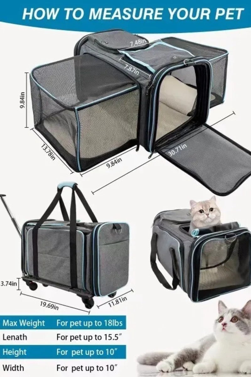 Airline Approved Expandable Rolling Carrier for Cats & Dogs