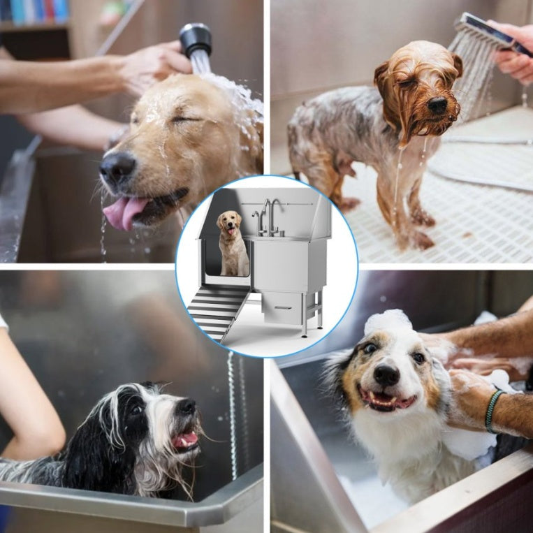 Stainless Steel Dog Bathing Table - Professional Grooming & Bathing Station for Pets