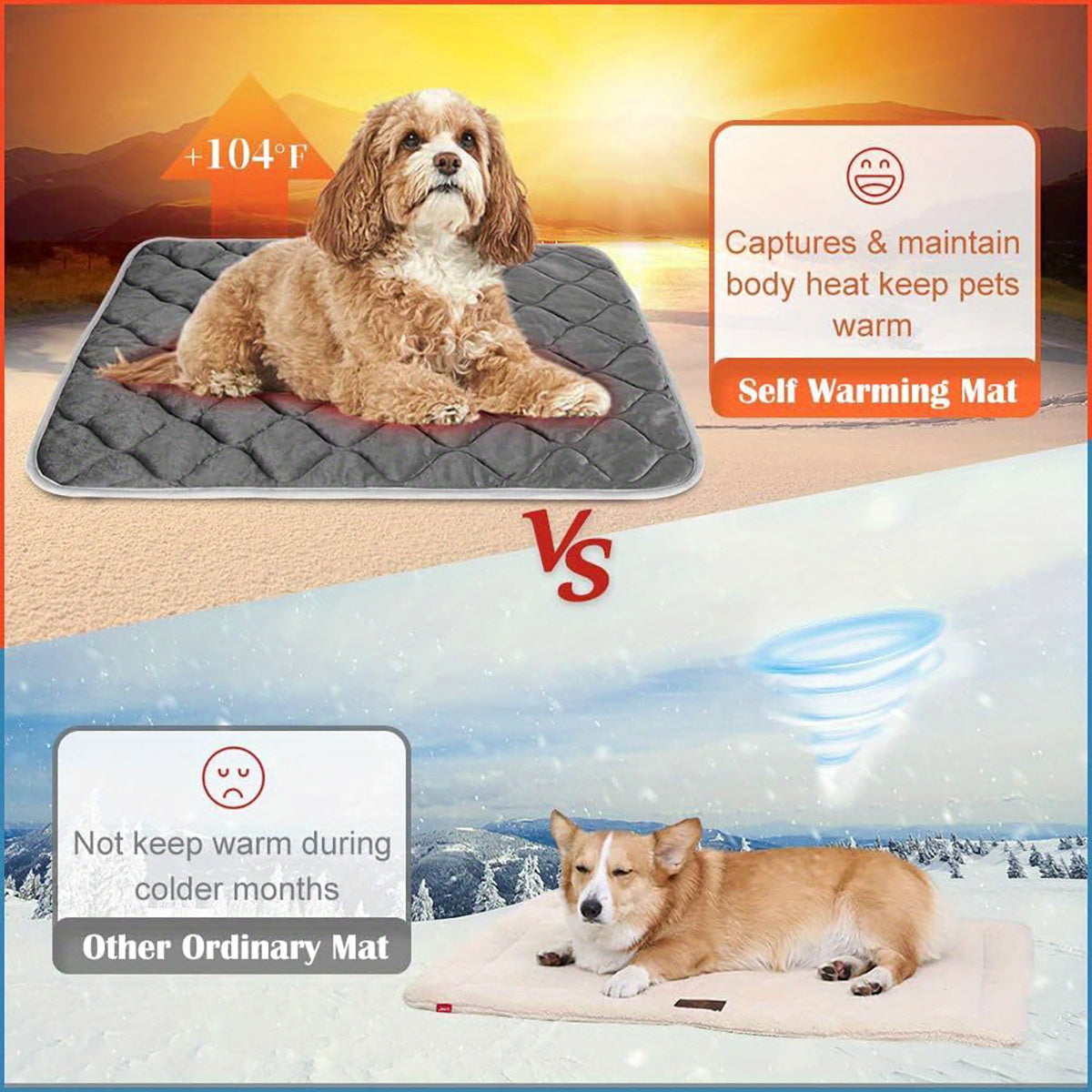 Self-Heating Pet Mat for Dogs & Cats
