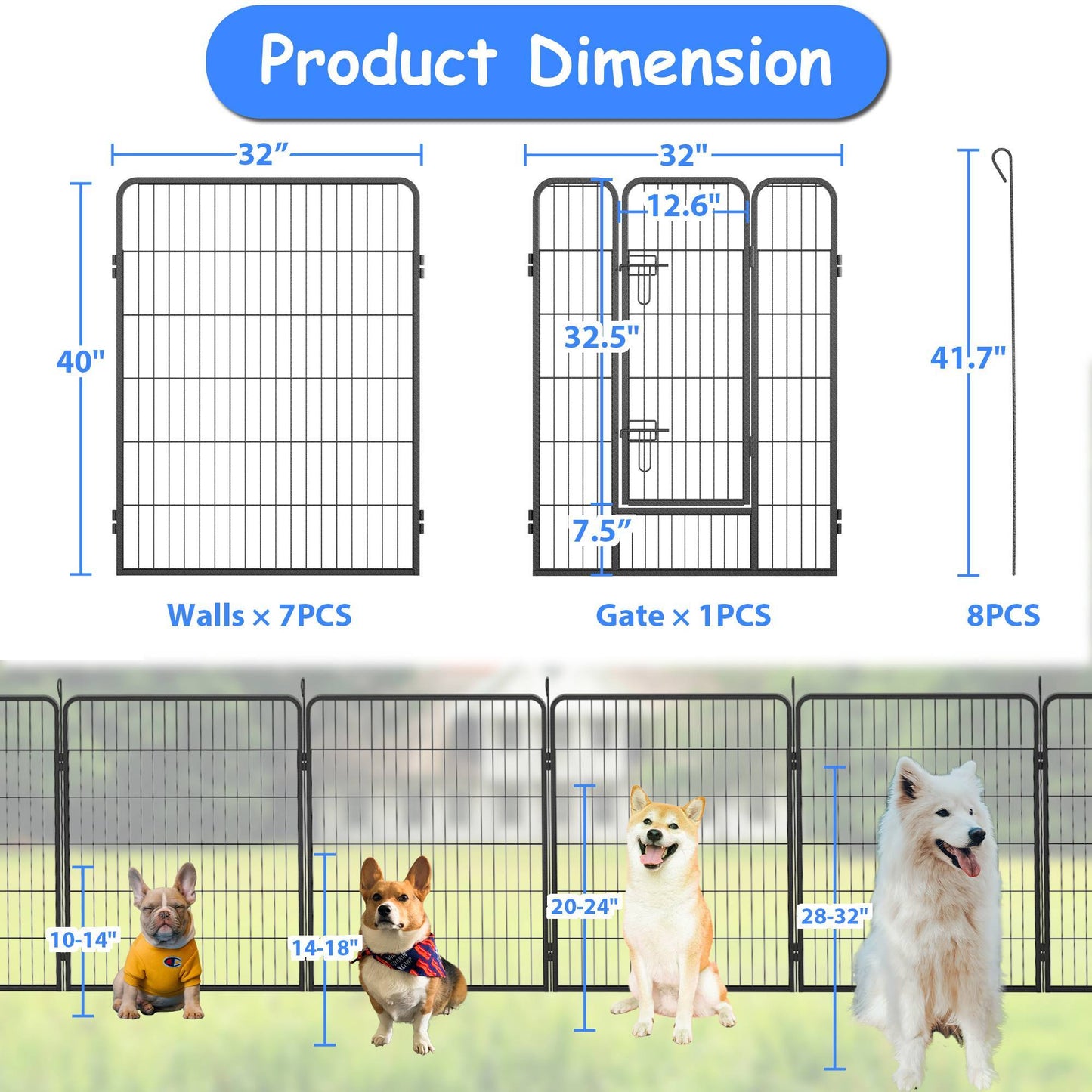 Dog Playpen | Outdoor Dog Fence & Kennel for Large Dogs