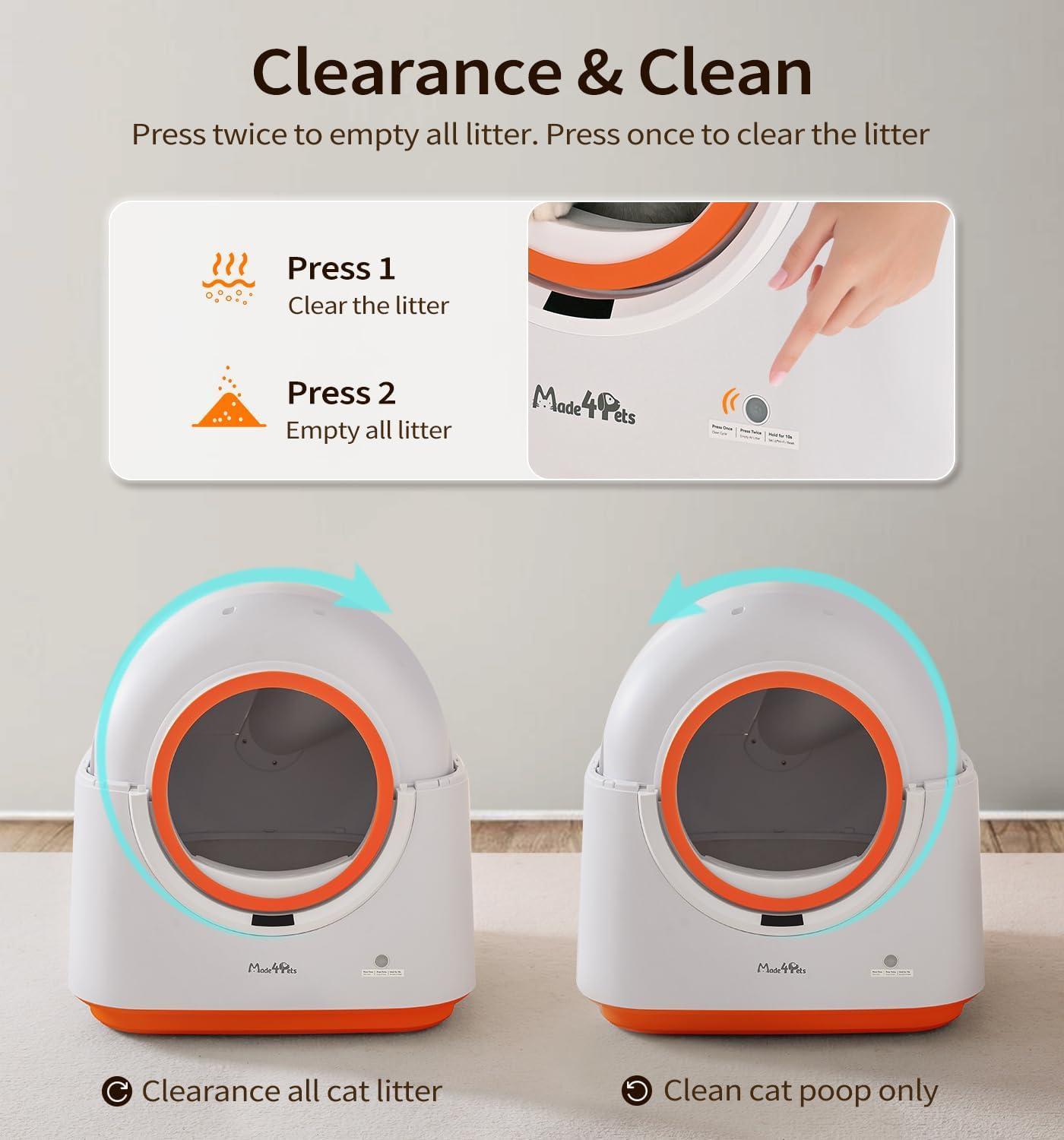 Smart 60L Automatic Cat Litter Box – App Control & Deodorizing