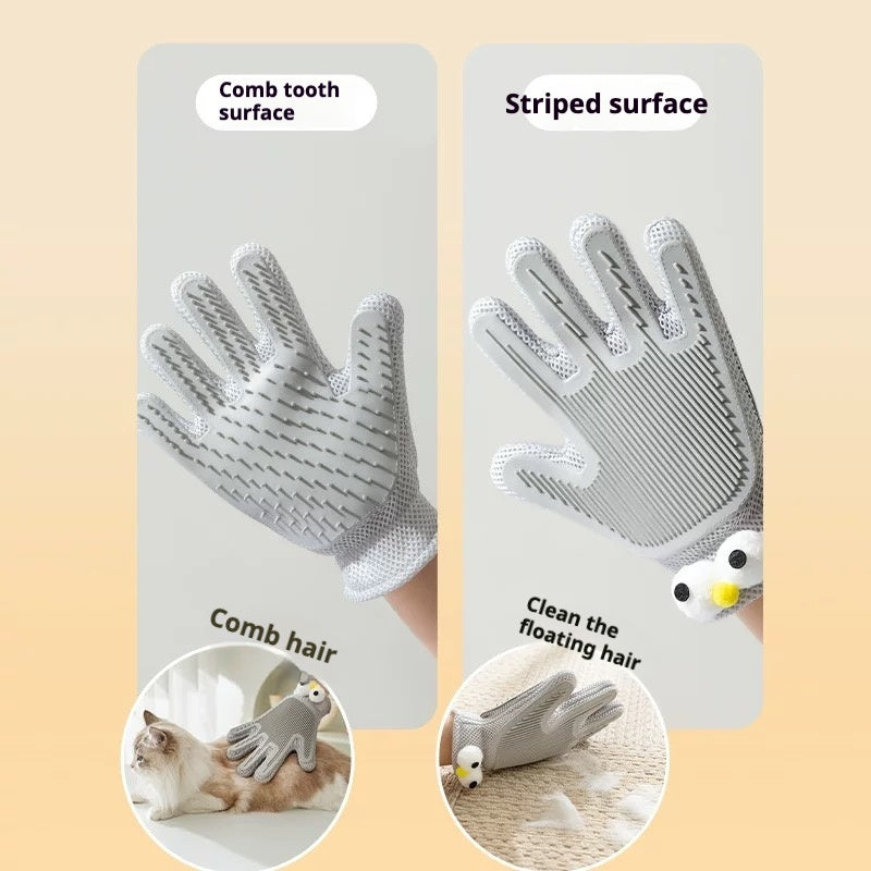 Cat & Dog Hair Removal Gloves – Massage & Grooming Brush