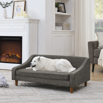 Durable Elevated Dog Sofa Bed with Modern Armrest – Soft & Comfortable