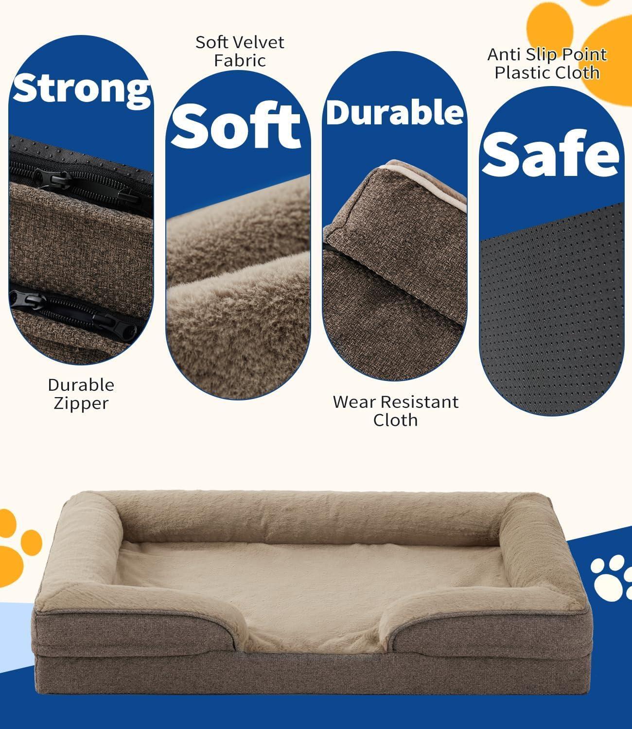 Orthopedic Dog Sofa – Washable, Waterproof, Foam Support