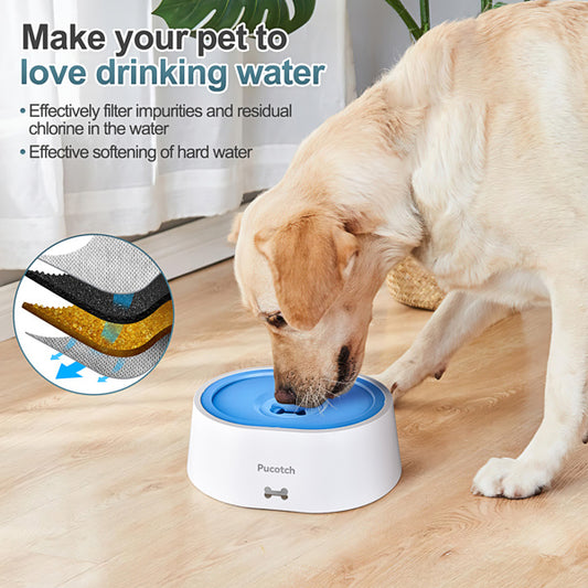 2L Splash-Proof Pet Water Bowl with Filter