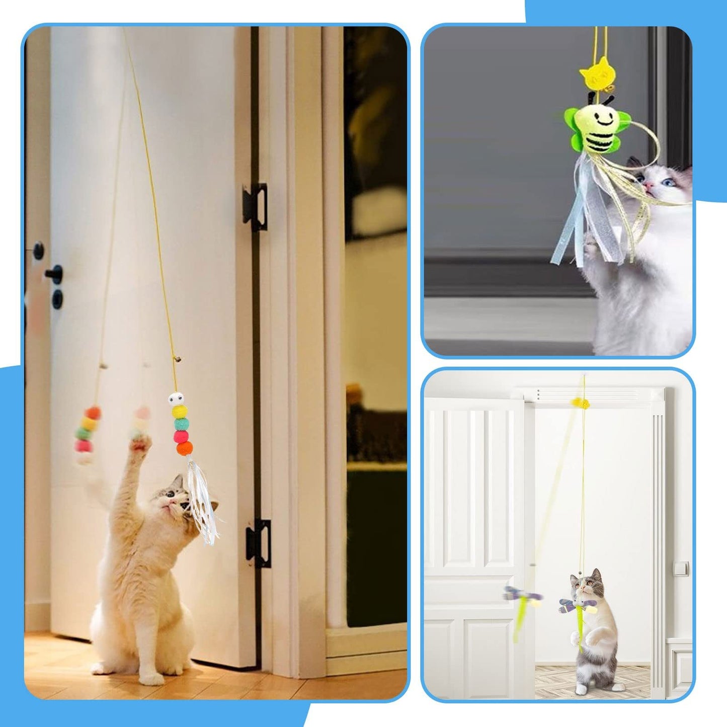 Interactive Cat Feather Toys 5 Pcs For Mental And Physical Stimulation
