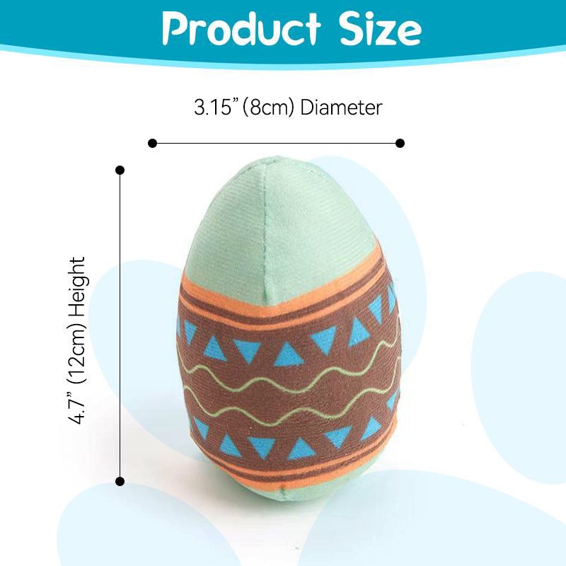 Easter Egg Squeaky Dog Toy – Green & Red, Chew Toy for Small/Medium Dogs