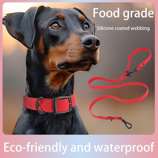 Durable Silicone Dog Collar & Leash – Waterproof for Small & Large Dogs